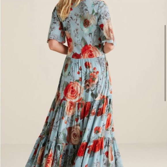 SOFT SURROUNDINGS First Blooms Porcelain Rose Maxi Dress S - Picture 2 of 9